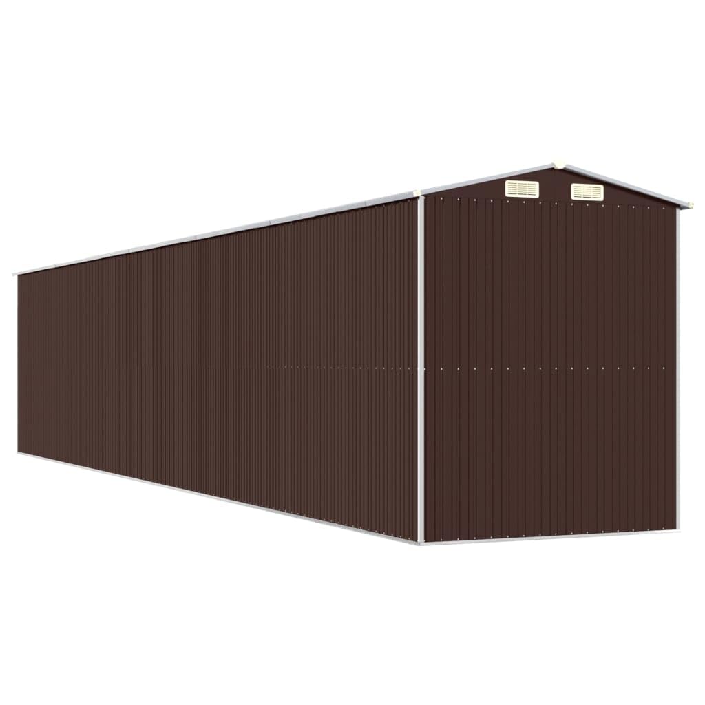 Générique Abri de Jardin Marron foncé 192x1021x223 cm Acier galvanisé,Maison & Jardin,Pelouses & Jardins,Vie en extérieur,Structures extérieures,Cabanes & abris de Jardin,3147470