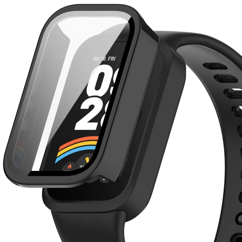 Capa Case Bumper Preto Com Película P/Xiaomi Smart Band 9 Active