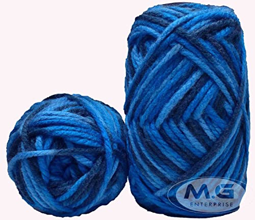 Image of Ganga Knitting Yarn Thick Chunky Wool, Bluestar 500 gm Best Used with Knitting Needles, Crochet Needles Wool Yarn for Knitting. by Ganga