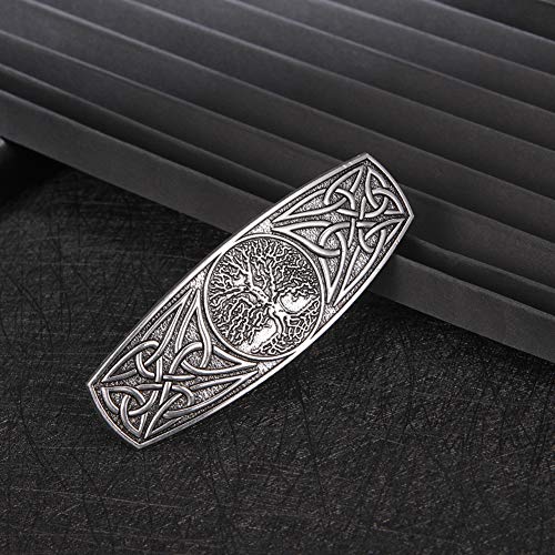 Foto von KKJOY Vintage Metall Haarspange Silber, Keltische Knoten Haarklammer Groß, Baum des Lebens Haarnadeln, Gothic Haarspangen Damen, Braut Haarschmuck Hochzeit, Bananenspange für Frauen und Mädchen