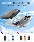 for Magsafe Power Bank 10000mAh,Wireless Portable Charger with led display,Magnetic powerbank Built in USB-C&Lightning Cable 22.5W Fast Charging Battery Pack,5 Outputs&2 Inputs for iPhone Samsung etc.