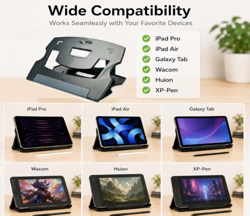 Image of MAX SMART Tablet Drawing Stand, Digital Drawing Pad Stand, Foldable, Adjustable for 9 to 16 Inches Graphics Drawing Monitors Art Tablets