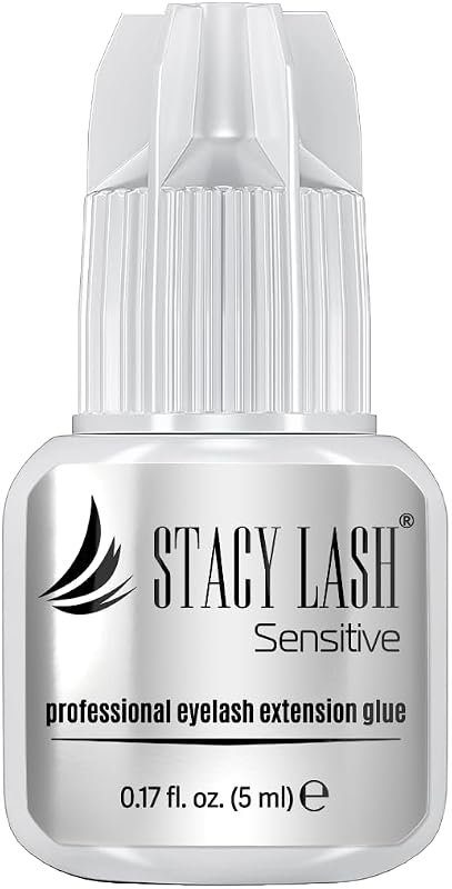 STACY LASH Sensitive Eyelash Extension Glue 0.17fl.oz/5ml / 5-6 Sec Drying time/Retention – 4-5 Weeks/Black Adhesive/Lash Tech Supplies
