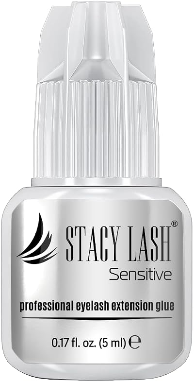 STACY LASH Sensitive Eyelash Extension Glue 0.17fl.oz/5ml / 5-6 Sec Drying time/Retention – 4-5 Weeks/Black Adhesive/Lash Tech Supplies