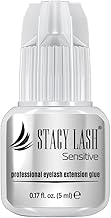 STACY LASH Sensitive Eyelash Extension Glue 0.17fl.oz/5ml / 5-6 Sec Drying time/Retention – 4-5 Weeks/Black Adhesive/Professional Supplies