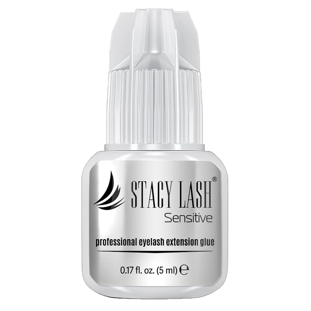 STACY LASH Sensitive Eyelash Extension Glue 0.17fl.oz/5ml / 5-6 Sec Drying time/Retention - 4-5 Weeks/Black Adhesive/Professional Supplies