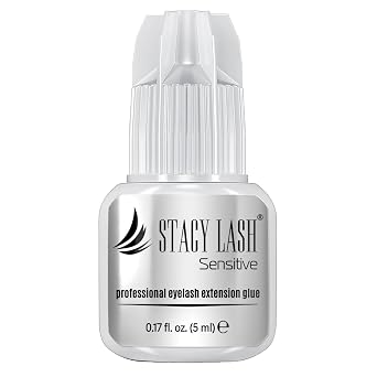 STACY LASH Sensitive Eyelash Extension Glue 0.17fl.oz/5ml / 5-6 Sec Drying time/Retention 4-5 Weeks/Black Adhesive/Lash Tech Supplies