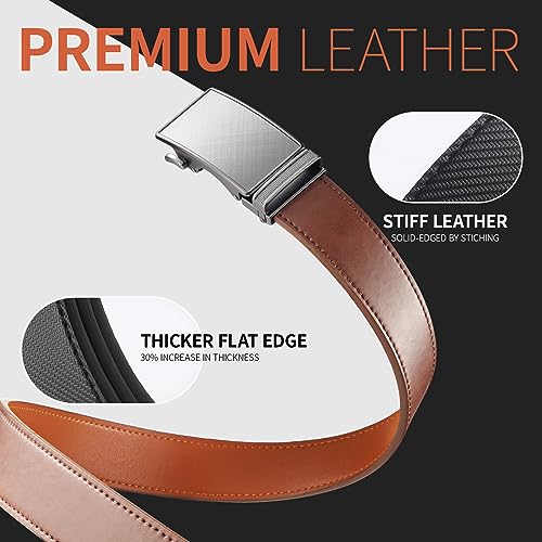 Image of Zitahli Leather Ratchet Belt for Men - 2 Pack Mens belt,Customizable Fit