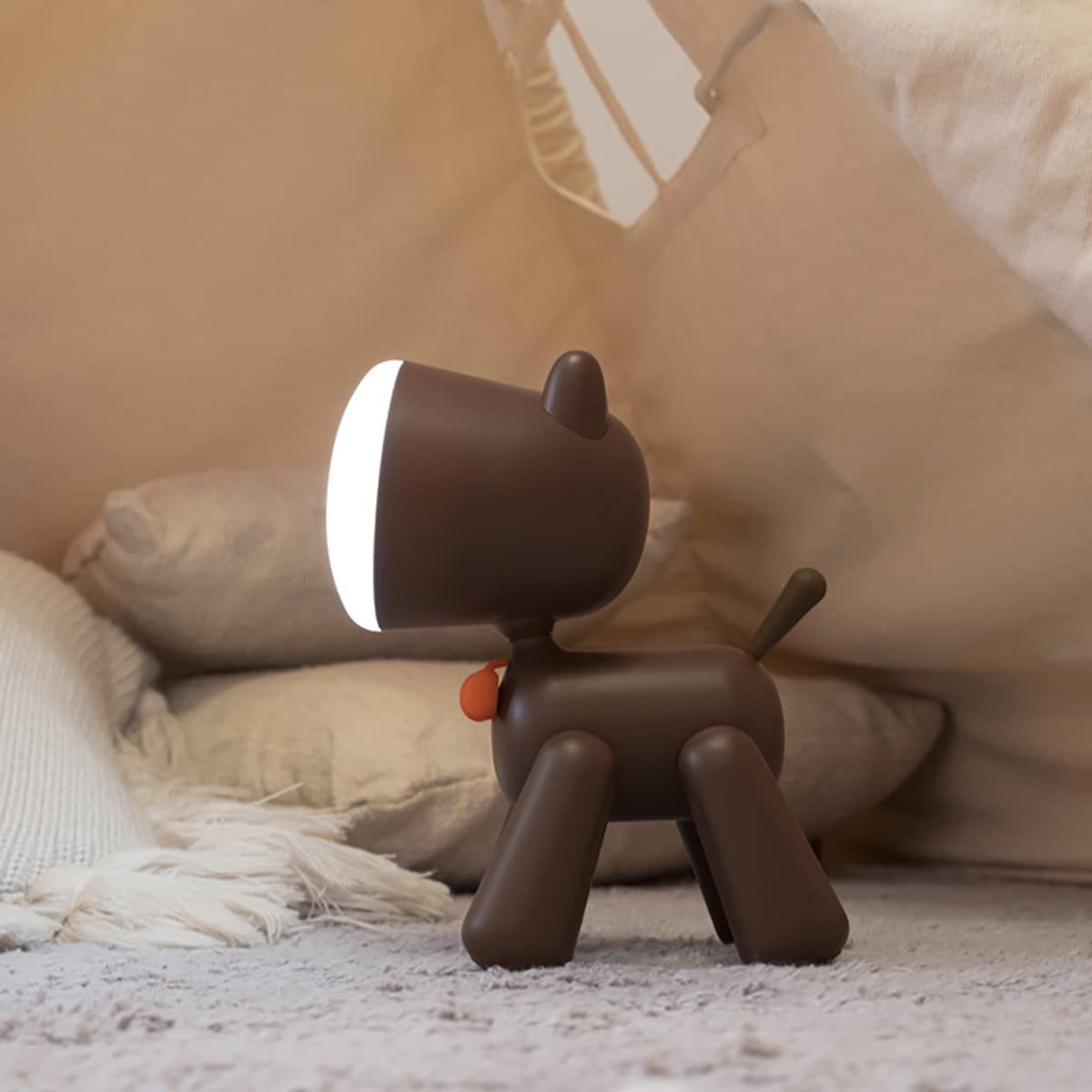 LEDHOLYT LED Desk Night Light for Kids, Cute Puppy Table Lamp, Silicone Nursery Lamp for Baby and Toddler,Animal Night Light for Boys and Girls,Night Light for Kids Room,Kids Gift(Brown)