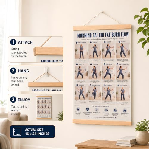 Entrenamiento de pie para personas mayores con póster de Tai Chi 3