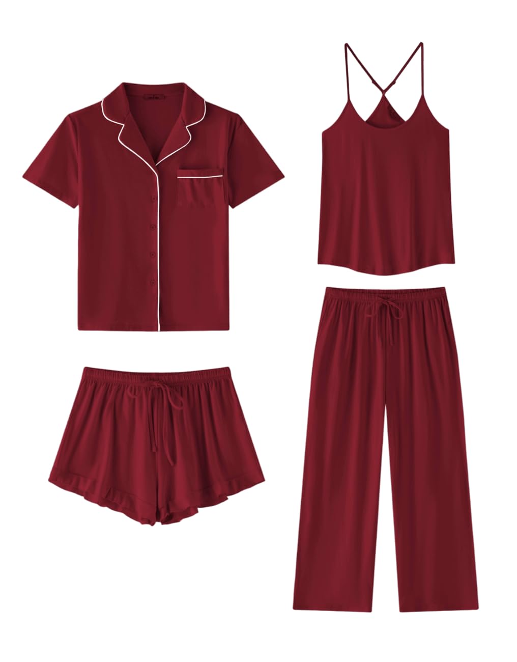 SAPJON 4-Piece Button Down Set
