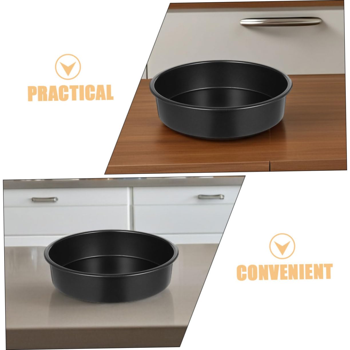 Moules à Gâteau Ronds en Acier au Carbone Noir Lot de 3 Antiadhésifs Bords Arrondis Sécurisés pour Pâtisserie et Desserts Maison au Four