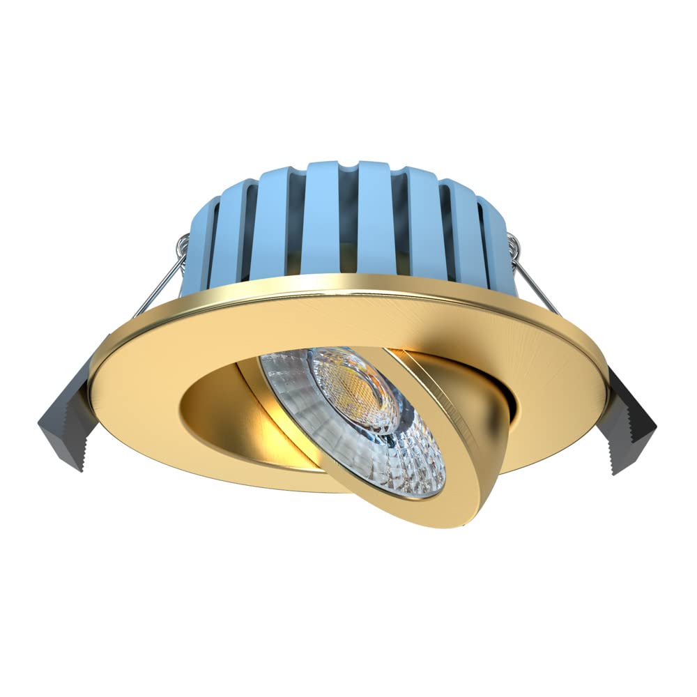 Litecraft Satin Brass Lydia Recessed Downlight 7 Watt Bathroom Tiltable Led Spotlight - (Satin Brass)