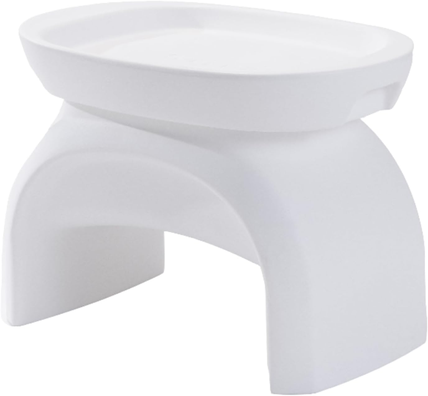 Step2 Vero Side Table with Serving Tray, Outdoor/Indoor Waterproof Patio Furniture, Use on Pool or Poolside Shelf, Durable Plastic, Integrated Weight System, White
