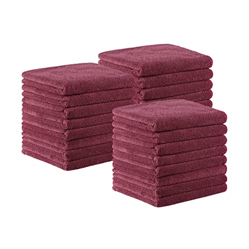 Image of Arkwright Bleach Resistant Salon Towels 24 Pack - Microfiber Hair Towels, Soft, Absorbent, Quick Dry, Lint Free Spa & Barber Towels for Hair Stylist, Nail Salon & Esthetician, 16 x 27, Burgundy