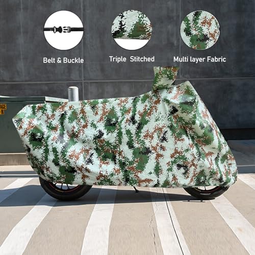 Image of Auto Hub Waterproof Bike Cover Compatible with CD 110 Dream Dustproof, UV Protection Two Wheeler Bike CD 110 Dream Cover - Forest