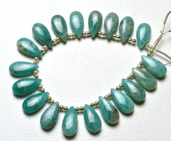 Perles amazonite naturelle forme poire pour bijoux bohèmes faits main cet été