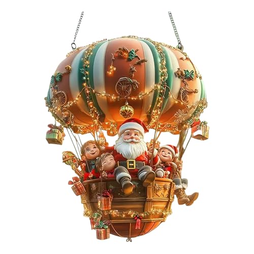 Weihnachtsdeko Hängend mit Weihnachtsmann-Heißluftballon,...