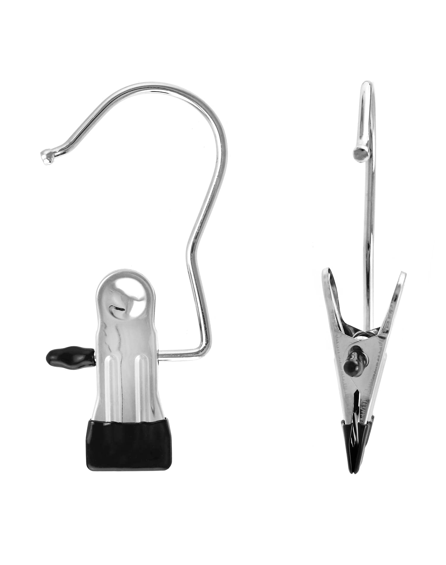 QWORK® 40 Pezzi Appendini con Oinze Anti Scivolo, Grucce Appendiabiti in Acciaio Inox con Pinze per Viaggi, Armadio, Pantaloni, Scarpe, Asciugamano
