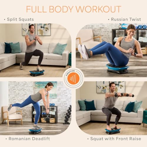 Image of Lifepro Vibra Voice Vibration Plate Exercise Machine - Voice Control & Optional Heat Function Curved Vibrating Platform Machine with 30 Speed Levels - Whole Body Vibration Plate for Lymphatic Drainage