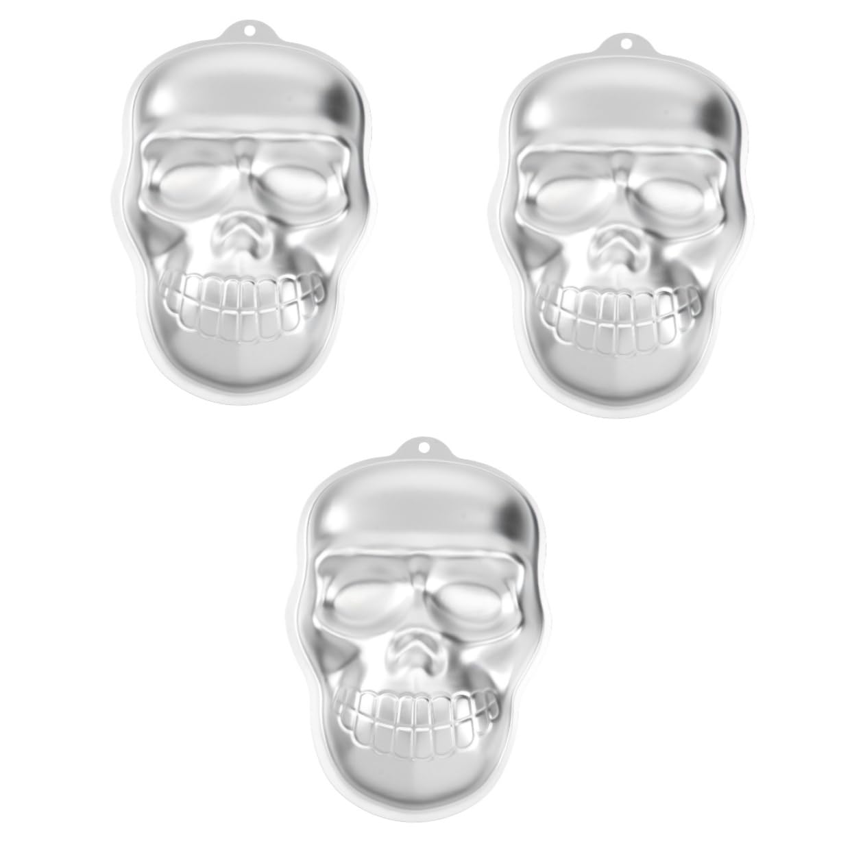 UPKOCH Moule À Gâteau En Aluminium En Forme De Crâne Dhalloween 3 Pièces Flexible Pour Fondant Chocolat Et Bonbons