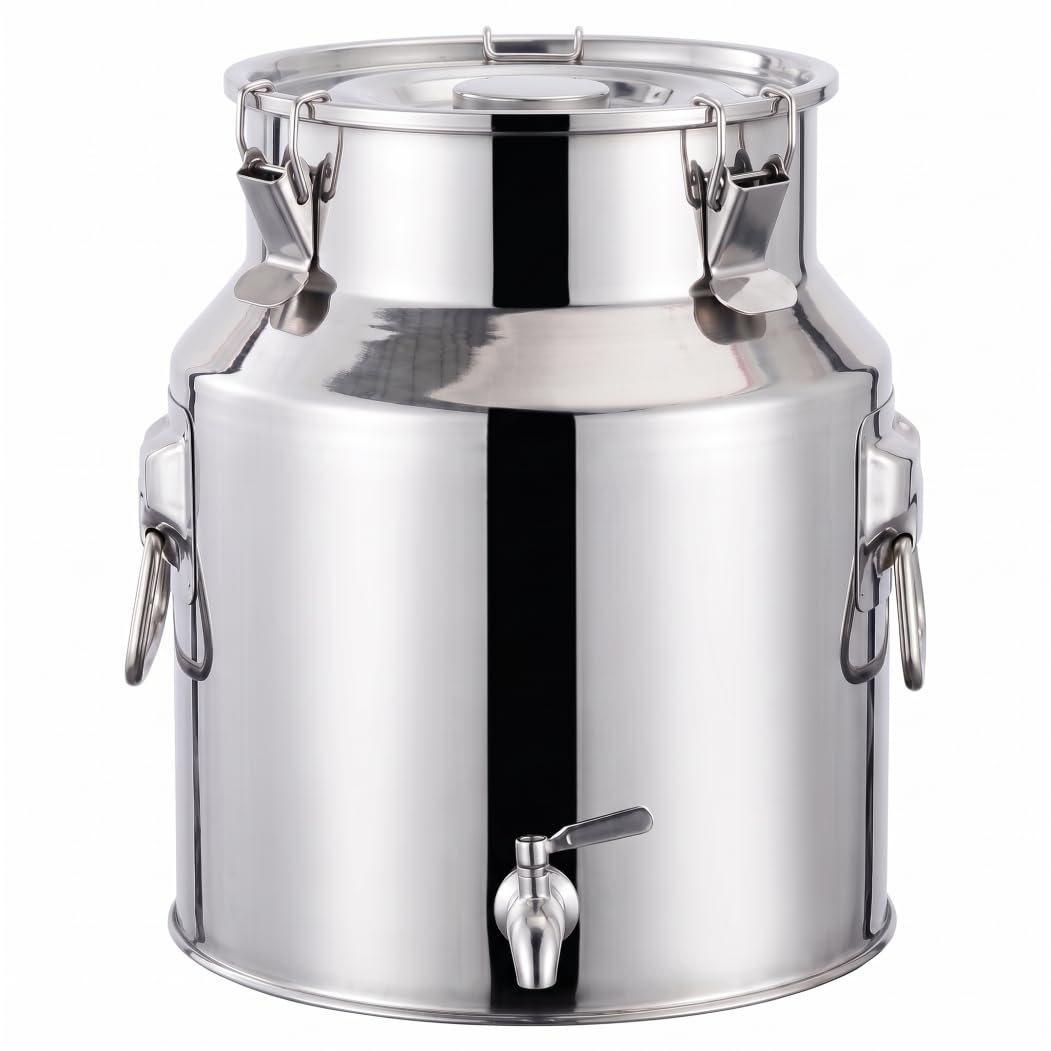 Dispensador de Bebidas de Acero Inoxidable de 3, 7 galones con espita, Recipiente para Bebidas con Tapa con Cerradura