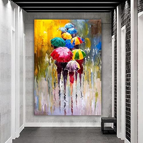 Affiche imprimer décor à la maison multicolore et tableau abstrait en toile