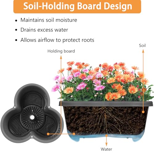 VECELO 5 Tier Vertical Garden Planter, Self Watering Stackable Planters with Wheels for Strawberries, Herbs, Flowers, Vegetables, Dark Gray by VECELO - Image 4