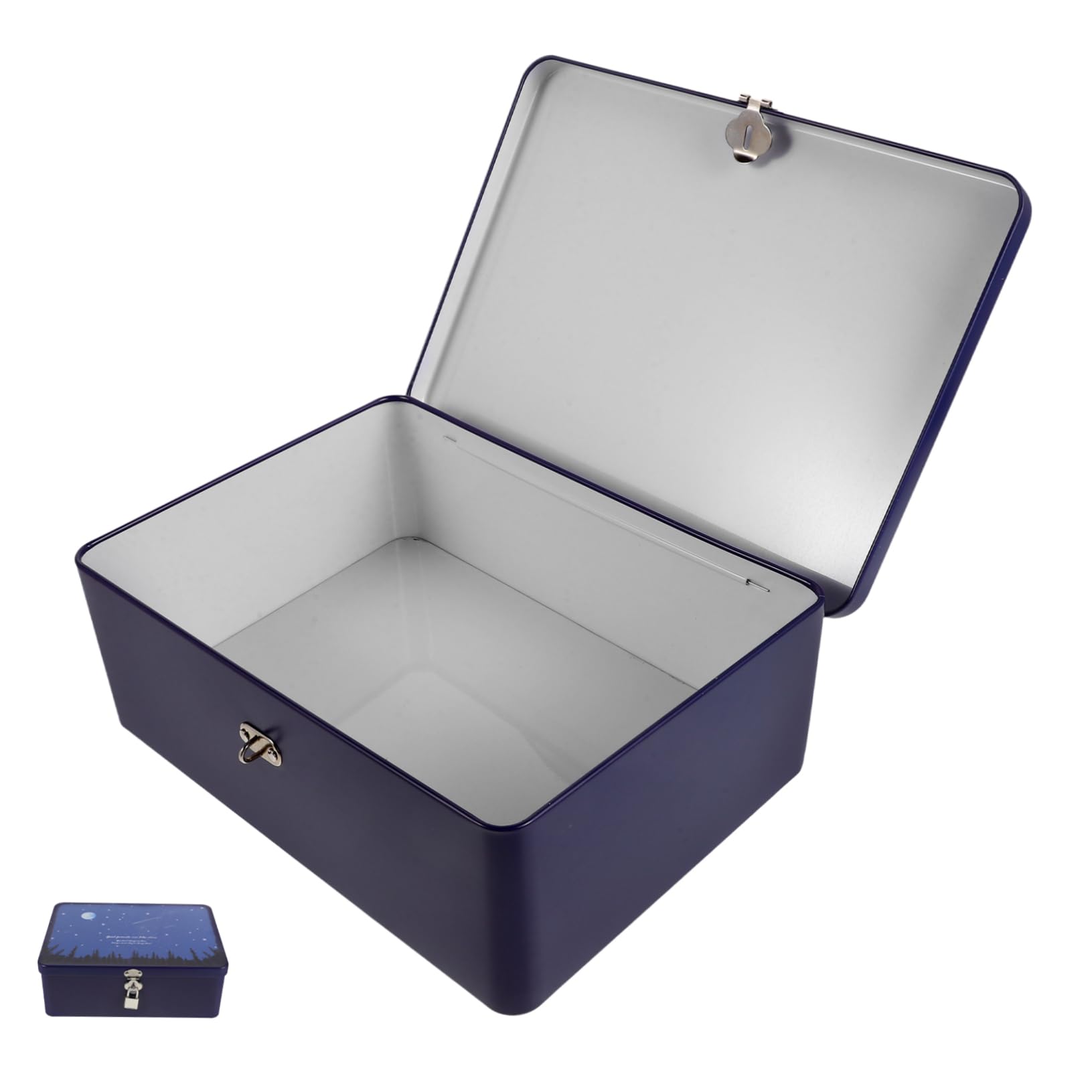 Boîte de rangement fer avec serrure verrouillable de bureau