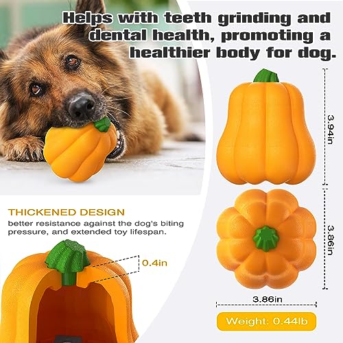 LiuMelinda Dog Chew Toys for Aggressive-Chewers - Indestructible Dog Toy for Aggressive Chewer,Tough Chew Toys for Dogs (Rubber Orange-Pumpkin)