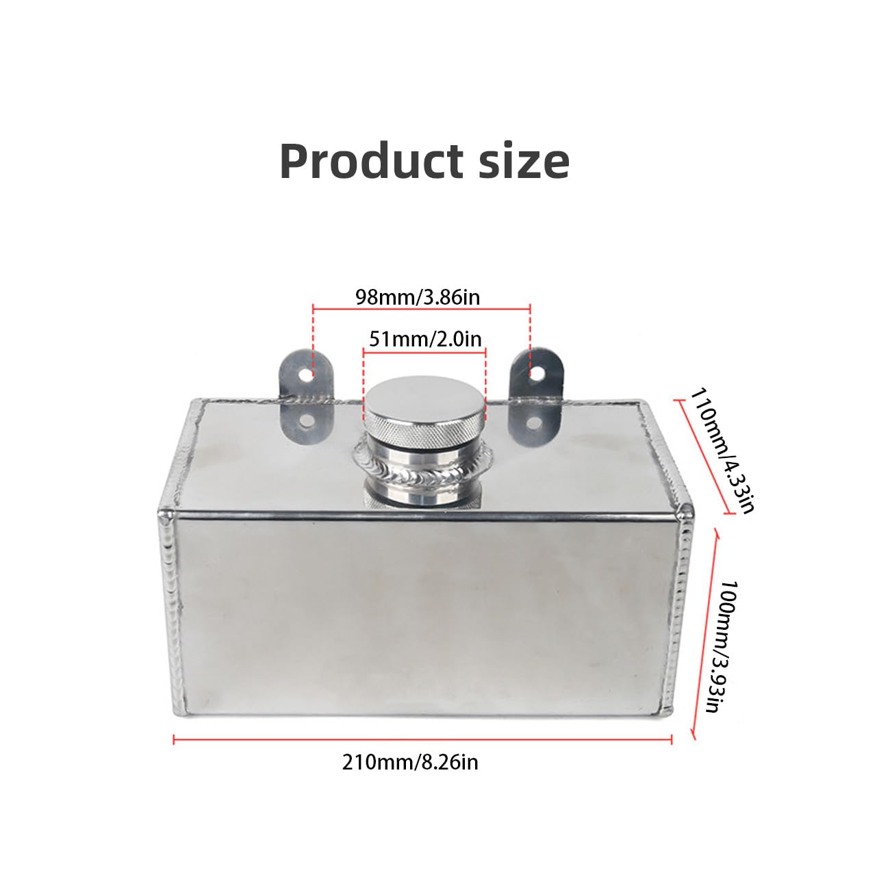 Butelka do spryskiwaczy przedniej szyby, aluminiowa butelka na spryskiwacz, 2 l, łatwa instalacja, zestaw opryskiwaczy intercooler, polerowany spray intercooler, uniwersalny do części samochodowych