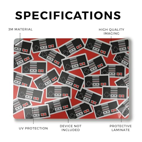 Image of Laptop Skin Compatible with Alienware M18 R2 (2024) - Retro Controllers 3 - Premium 3M Vinyl Protective Wrap Decal Cover - Easy to Apply | Crafted in The USA by MightySkins