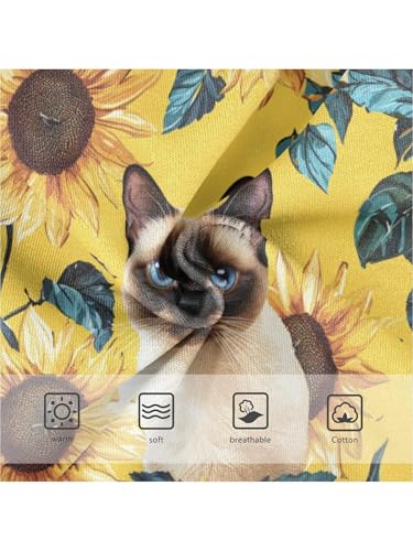 ZZKKO Sunflower and Siamese Cat Girls Underwear Toddler Panties for Girls Comfort Brief Size 2-8T3