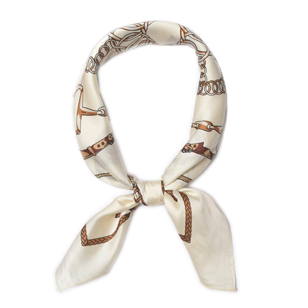 LITOON Kerchief Neck Scarf, Women Square Kerchief, Neckerchief,Handkerchief,Fashion Accessories (23.6 * 23.6inch, White)