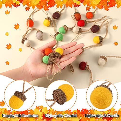 Tatuo 30 Pieces Wool Felt Acorn Ornaments Mixed Colors Felt Acorn Pom Pom Balls Garland Plush For Diy Crafts New Year Hanging Ornaments Party Favors Spring Farmhouse Mantel Wall Vintage Decor #TOP4