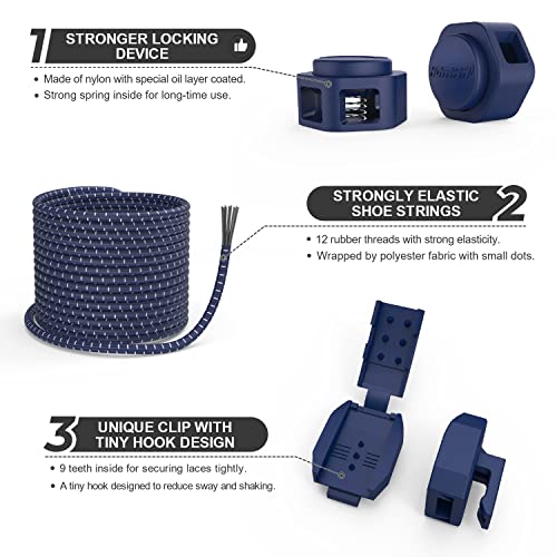 Image of HOMAR Elastic No Tie Shoe Laces Stretch Tieless Shoe Laces for Sneakers No Tie Shoelaces Elastic Laces for Adults and Kids