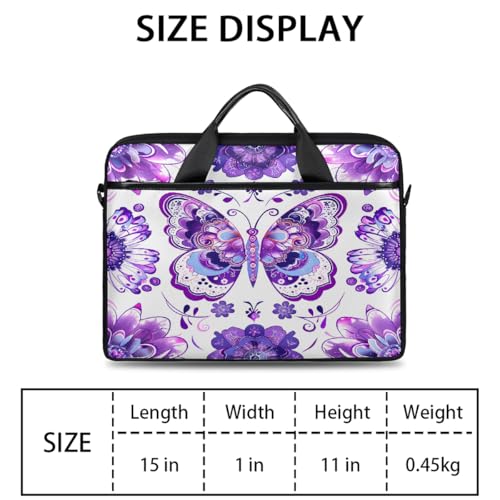 Bolsa para portátil Mandala Butterfly Flowers 15" miniatura 2