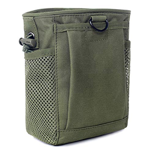 Tactical Molle Drawstring Magazine Dump Pouch, Adjustable Military Utility Belt Fanny Hip Holster...