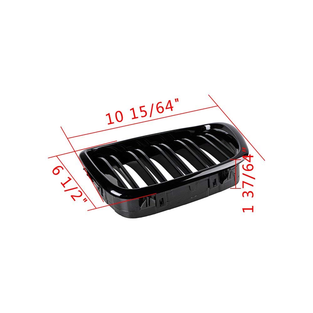 Rejilla negra para BMW E39 Serie 5 M5 1999-2003, plástico ABS, JK129, repuesto, clip
