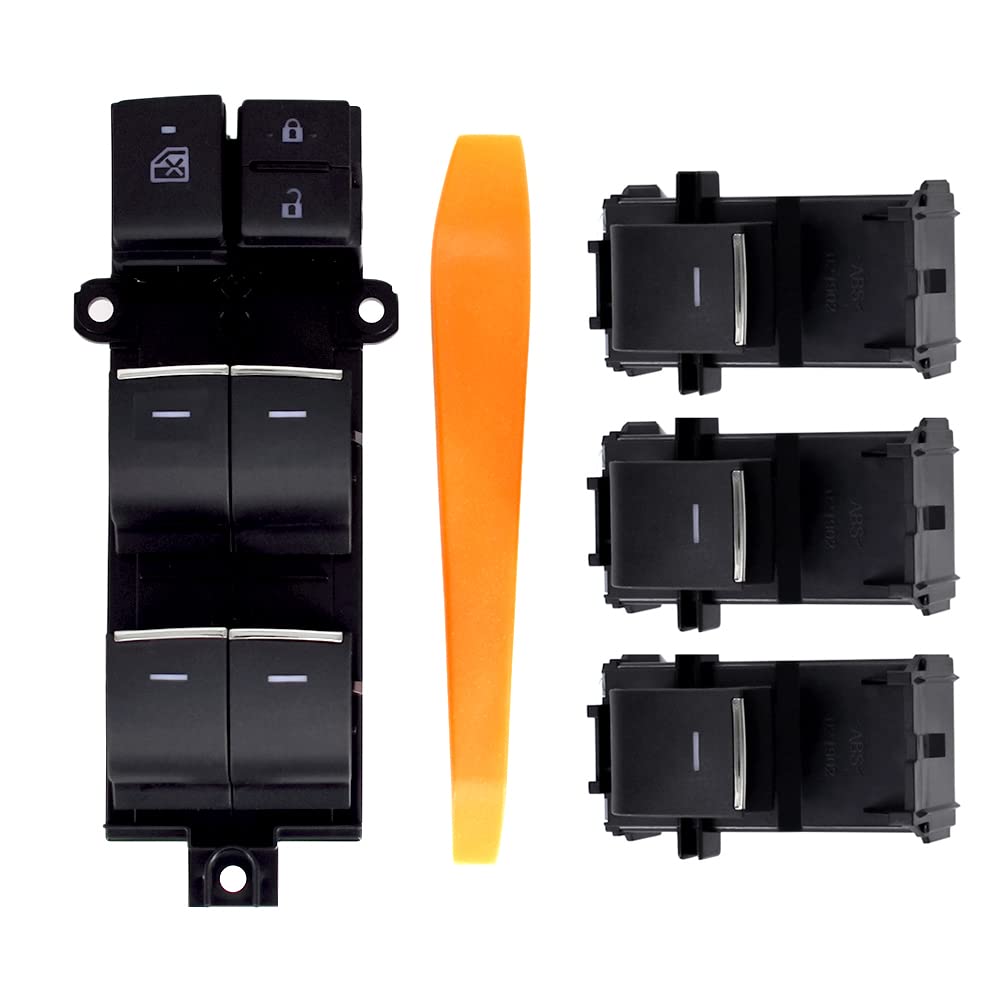 Automkt LED Lighted Power Window Switch Driver and Passenger Side Fits for 2019-2021 Toyota RAV4 XA50 2016-2021 Toyota CHR 84040-F4050 84040-42030 84810-0R020 84810-02190