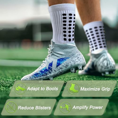 Image of Anti Slip Soccer Grip Socks, 117 Silicone Dots Non Skid Football Socks