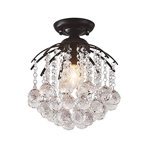Plafonnier cristal K9 moderne nordique avec lampe suspendue LED E14 pour salon et chambre