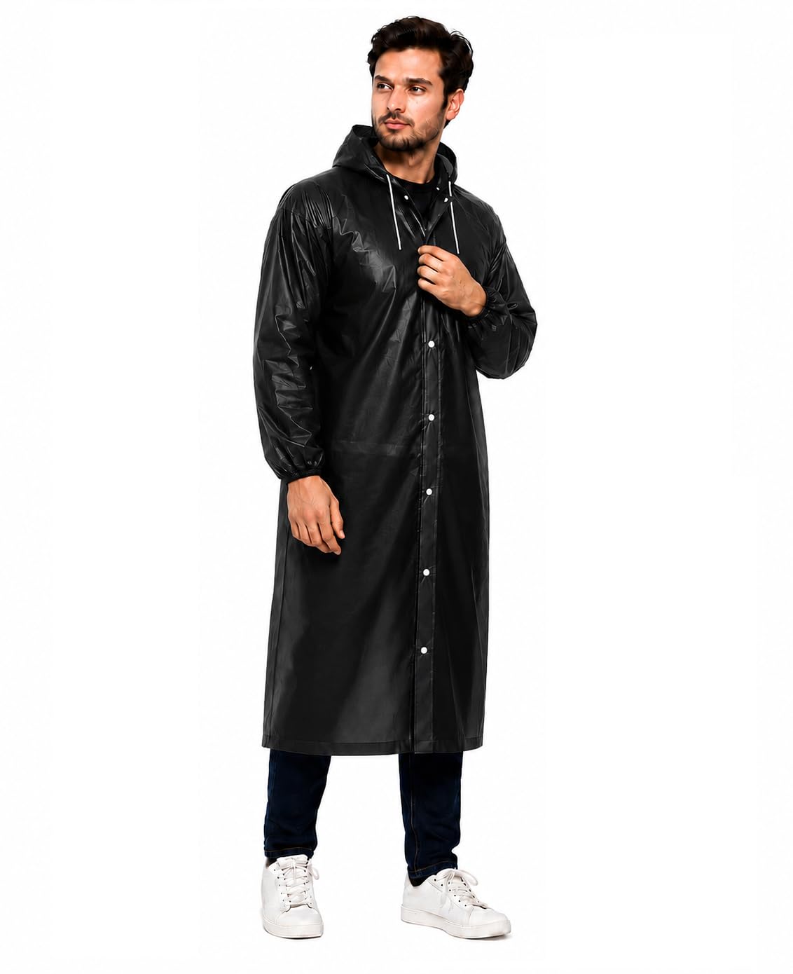 Waterproof Raincoat for Men & Women with Hood |Reusable Rain Wear | Lightweight Button Closure Rain Coat for Bike Riding, Travel, Outdoor & Monsoon Use | Multicolro 1 Pcs-image-9