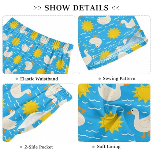 Goose Sun Pajama Pants Short Sleep Pants Pajama Bottoms Elastic Waist with Pockets 6-14 Years3