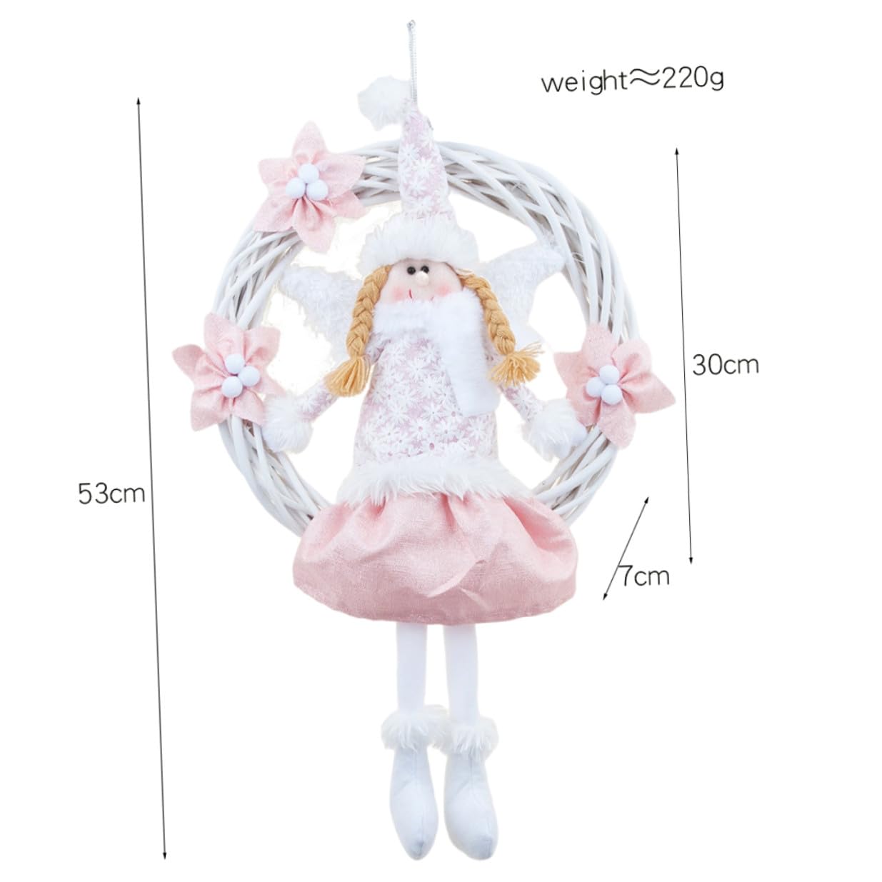 Toyvian Colgante de Guirnalda de Ángel para Árbol de Navidad Decoración Colgante Navideña de Puerta para Festivales
