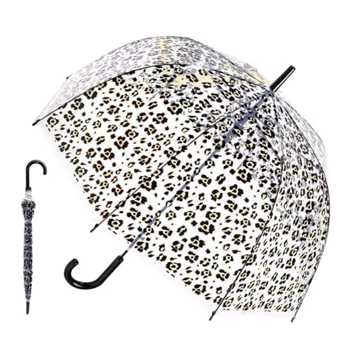 Genérico Guarda-chuva à prova de vento: Abertura automática de 80 cm, toldo em forma de cúpula POE de ferro PP, design transparente com 8 hastes e estrutura de 350 g | guarda-chuva de par