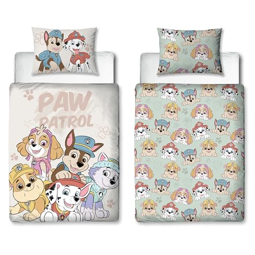 Toddler Themed Beds Character World Paw Patrol Official Toddler Cot Bed Duvet Cover | Sketchy Design Reversible 2 Sided Junior Bedding Including Matching Pillow Case Brands