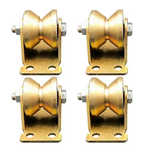 Roulettes à rainure en V de 2in pour portes coulissantes (Lot de 4 roues rigides)