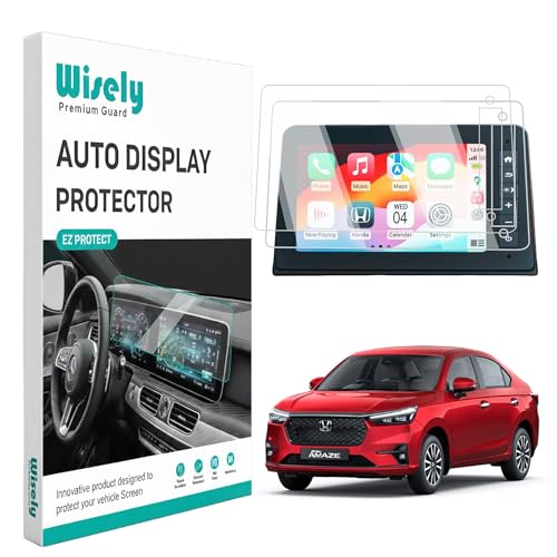 Image of Wisely Pack 2 - Screen Guard for HONDA AMAZE (2024-26+) V, VX & ZX 8-Inch Display Car Infotainment GPS System Protector - Stereo Accessories - Touch Responsive - HD Clear, Easy Installation