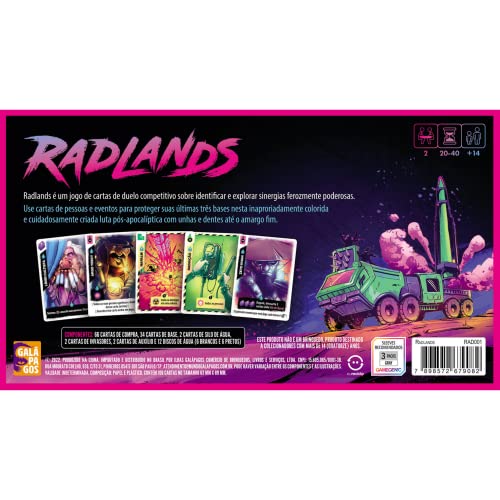 Galápagos, Radlands, Jogo de Cartas para Amigos, 2 jogadores, 20 a 40 minutos por partida